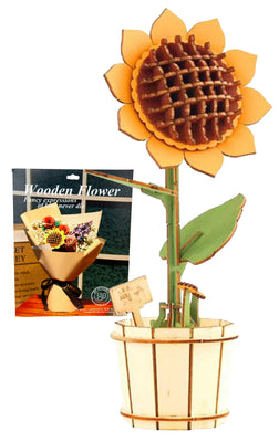 9″ Wooden Puzzle Sunflower