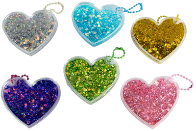 2.5″ Glitter Heart Keychain