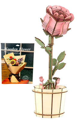 9″ Wooden Puzzle Rose