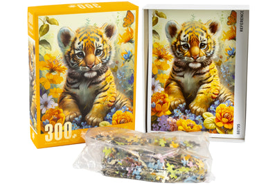 300 Piece Flower Grove Tiger Puzzle