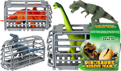 5.5″ Dinosaur Rescue Team With Cage