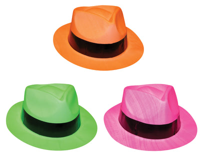 Neon Fedora Hat (3 Assorted)