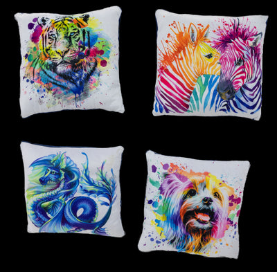 9″ Pillows - White/Neon (4 Assorted)
