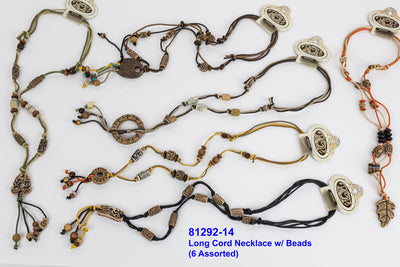 Long Braide Cord Necklace